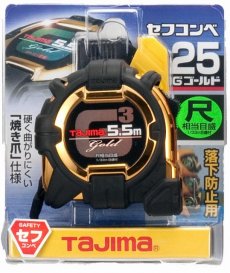 画像1: タジマ セフコンベG3ゴールドロック-25 5.5m 尺相当目盛付 コンベックス スケール (1)