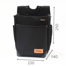 画像2: コーデュラ CORDURA 電工 2段 腰袋 超撥水加工 軽量 ハーネス対応 コヅチ CFC-12 (2)