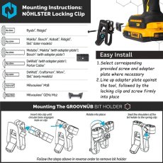 画像8: 主要な工具ブランド ほぼ全ての電動工具に取り付け可能な ビットホルダー付き ツールクリップ ノルスター NOHLSTER ロッキングツールクリップ フック (8)