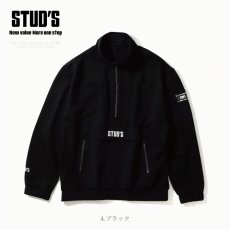 画像6: STUD'S スタッズ 異素材MIXハーフジップブルゾン S9510 (6)