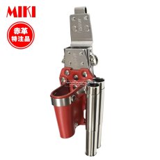 画像1: MIKI 三貴 ミキ 工具差し ツールホルダー プロ用 赤革 レッド 特注品 別注 ラチェットレンチ モンキーレンチ 16mmマーカー差し SPH-86X-RE (1)