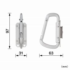 画像3: タジマ TAJIMA 腰道具 着脱セフ工具ホルダーアルミ スリムカラビナ小 SFSKHA-CS (3)