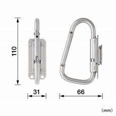 画像3: タジマ TAJIMA 腰道具 着脱セフ工具ホルダーステン スリムカラビナ大 折りたたみ SFSKHS-CLF (3)