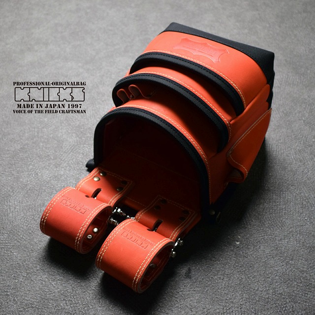 ニックス KNICKS KGR-301DDX 赤/レッド 縁・底バリスティック補強巻き 最高級硬式グローブ革 チェーンタイプ 3段腰袋